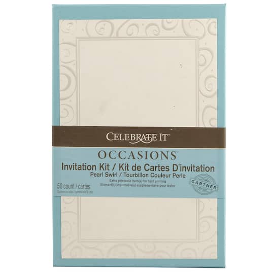 Celebrate It Occasions Invitation Kit Pearl Swirl Heart Border